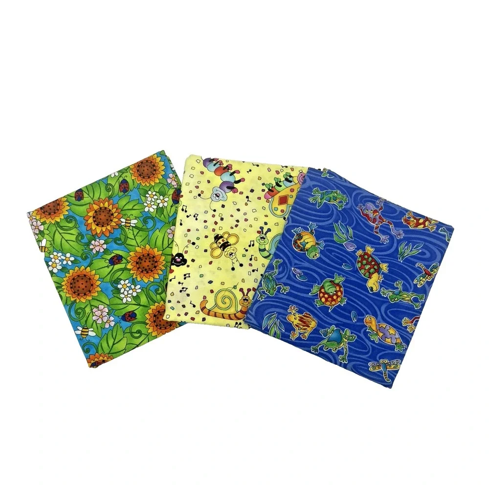⚜️Lot of 3 Half Yds Whimsical Nature Cotton‎ Quilt Craft Fabrics 1.5 yds Total
